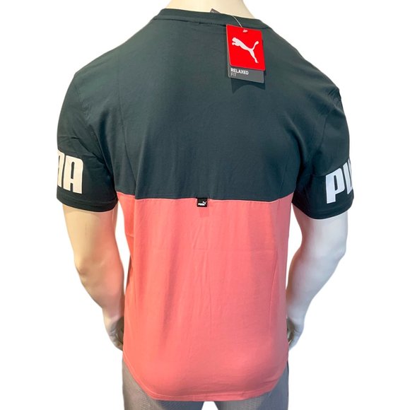 NWT PUMA POWER AUTHENTIC MEN'S DARK SLATE ROSETTE CREW NECK SHORT SLEEVE T-SHIRT - Picture 4 of 5